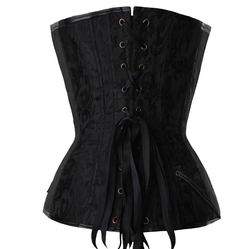 Boned Faux Leather Corset In Gothic Style / Women's Corselet  With G String - HARD'N'HEAVY