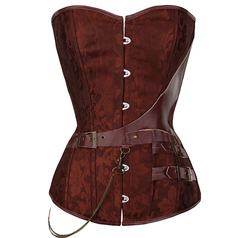 Boned Faux Leather Corset In Gothic Style / Women's Corset - HARD'N'HEAVY