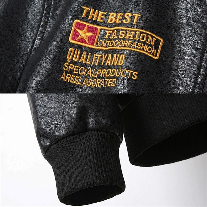 Born to Ride Printed Faux Leather Biker Jacket / Men Rock Style - HARD'N'HEAVY