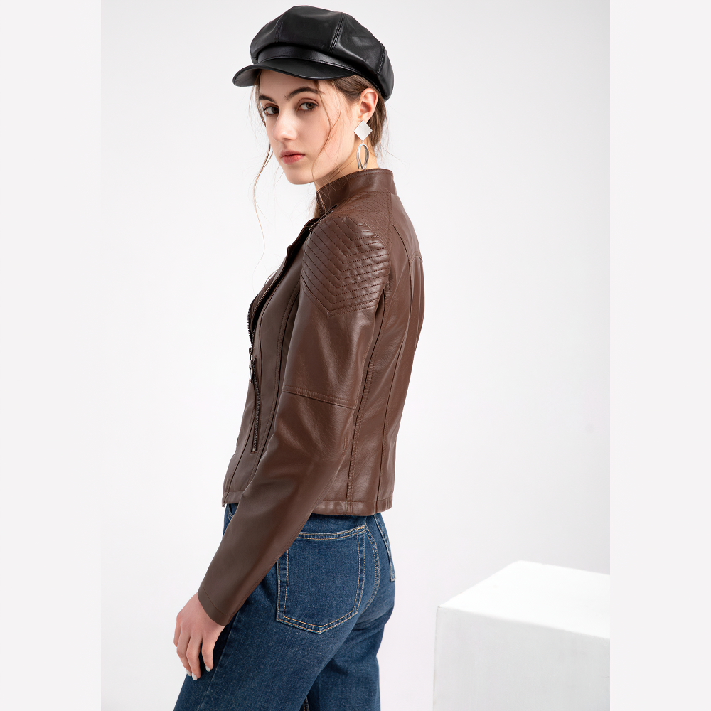 Brand Fashion Women's PU Leather Jacket / Casual Female Black Soft Jackets - HARD'N'HEAVY