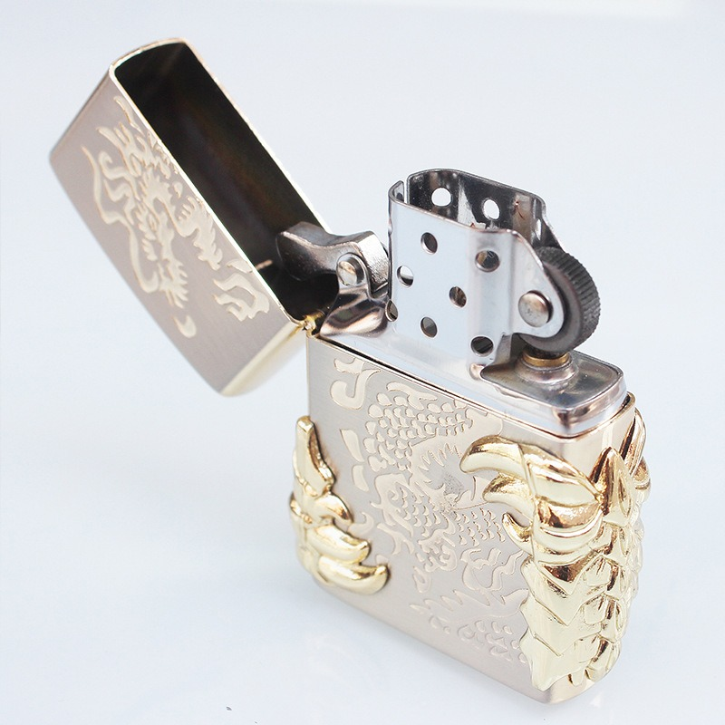 Brass Gasoline Lighter With Dragon Pattern / Refillable Petrol Lighter / Smoking  Accessories - HARD'N'HEAVY