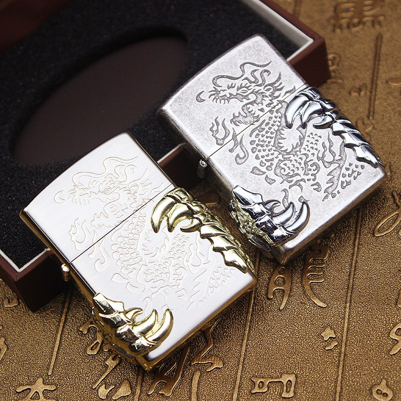 Brass Gasoline Lighter With Dragon Pattern / Refillable Petrol Lighter / Smoking  Accessories - HARD'N'HEAVY