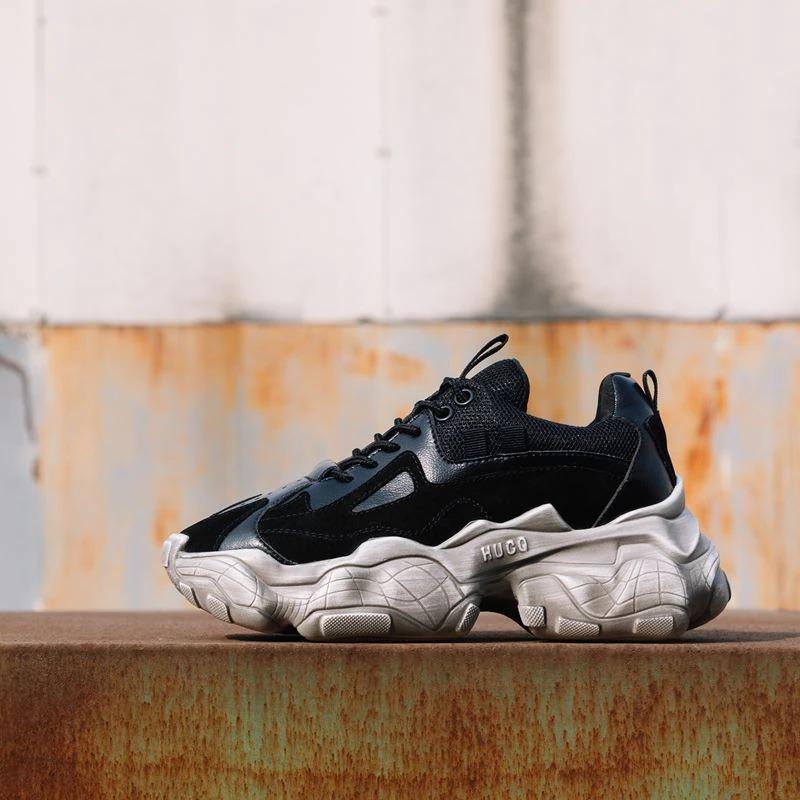 Breathable genuine leather women's sneakers with cool platform, perfect for stylish comfort in casual wear.