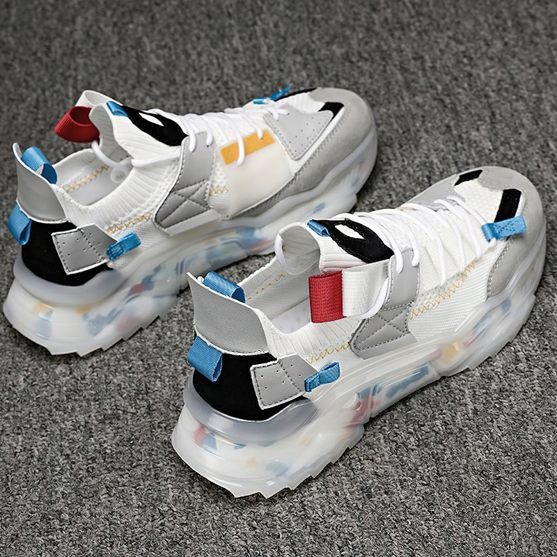 Breathable women's sneakers with light soft platform, stylish lace-up design, ideal for running and casual sports.