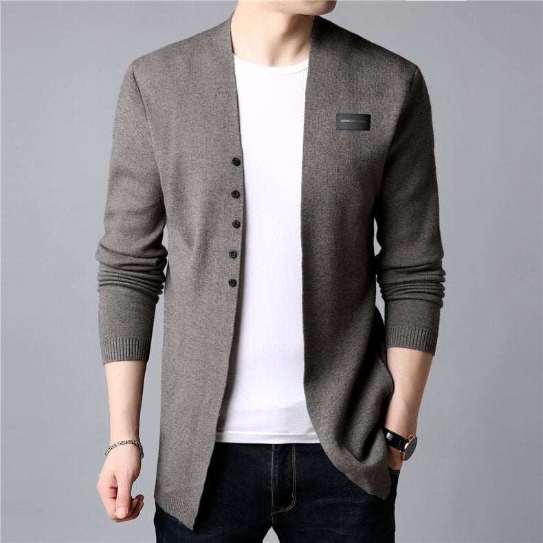 Cardigan for Rocker Men Casual Knitted Cotton Wool Sweater - HARD'N'HEAVY
