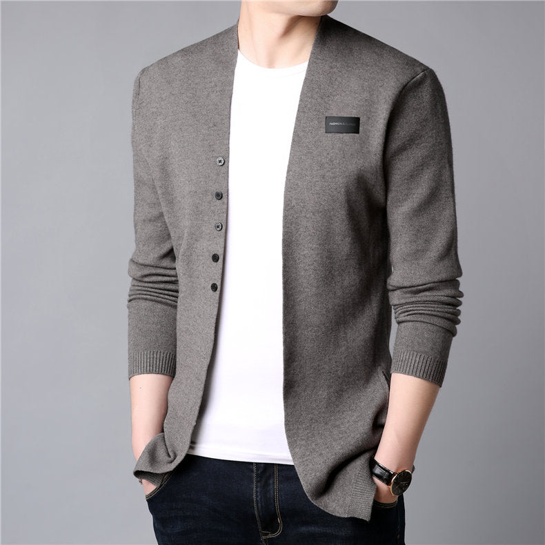 Cardigan for Rocker Men Casual Knitted Cotton Wool Sweater - HARD'N'HEAVY