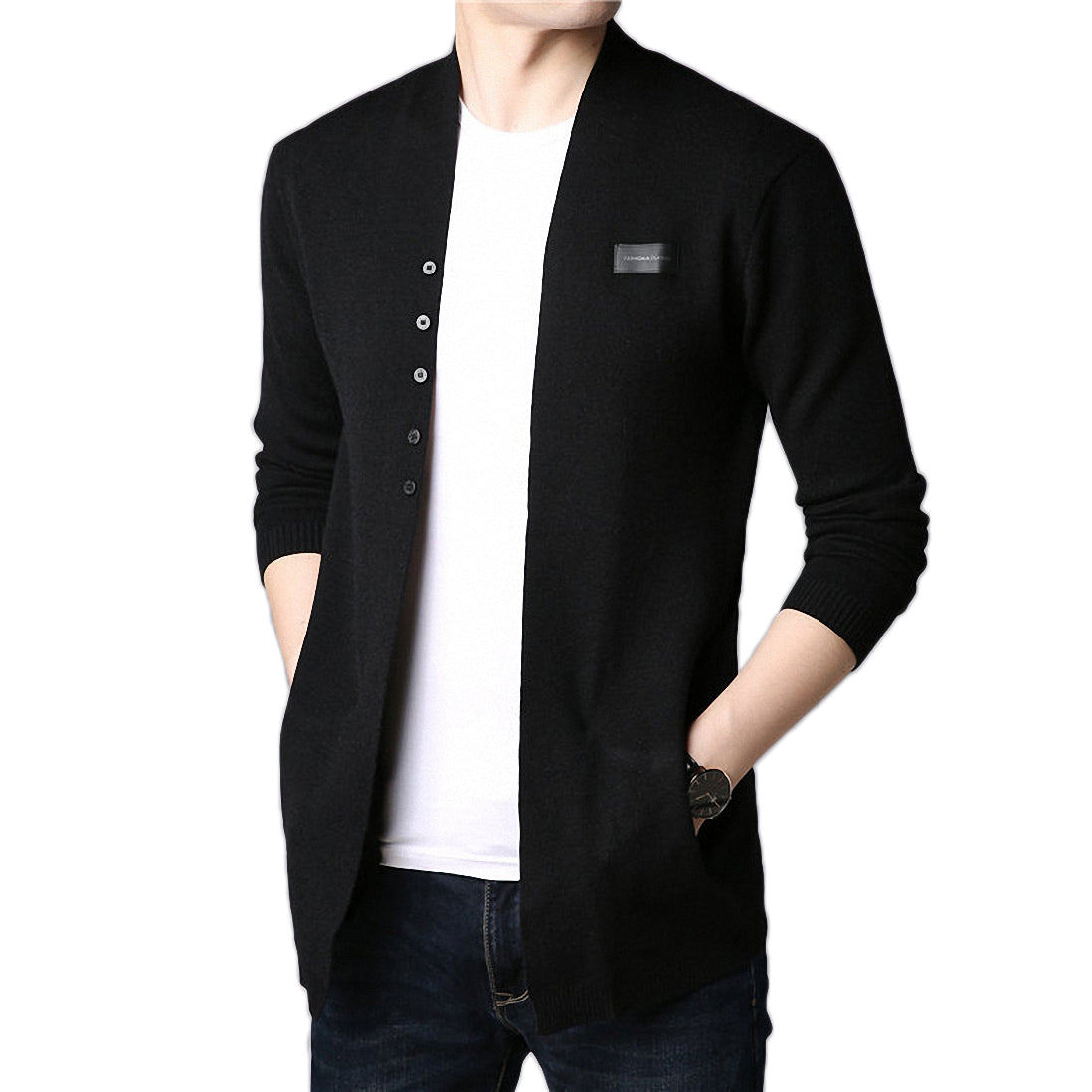 Cardigan for Rocker Men Casual Knitted Cotton Wool Sweater - HARD'N'HEAVY