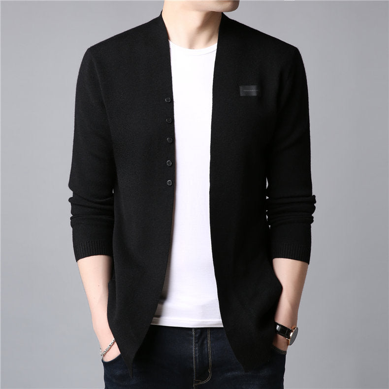 Cardigan for Rocker Men Casual Knitted Cotton Wool Sweater - HARD'N'HEAVY