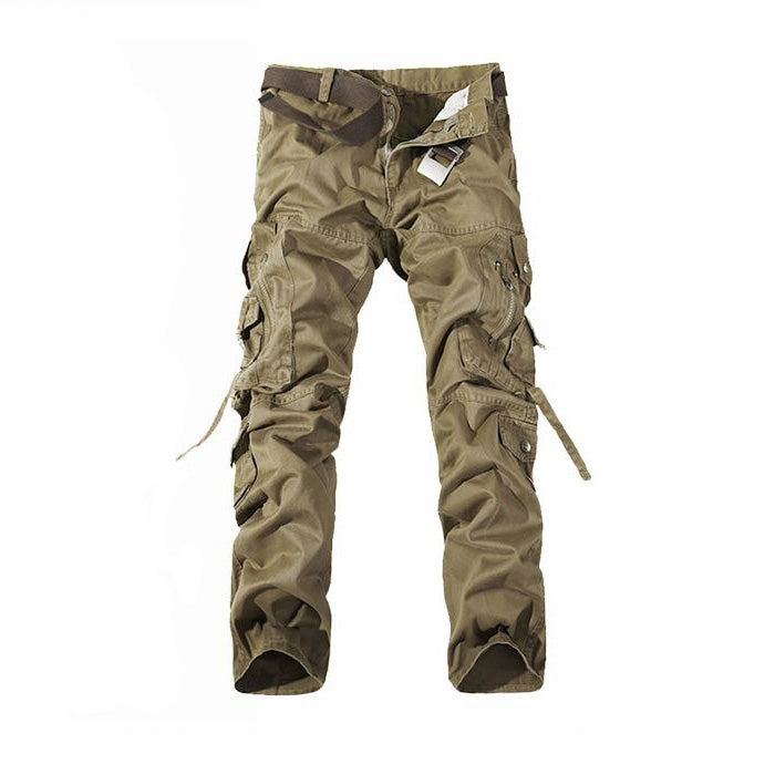 Army green cargo pants for men with big pockets and tactical design, perfect for everyday use.