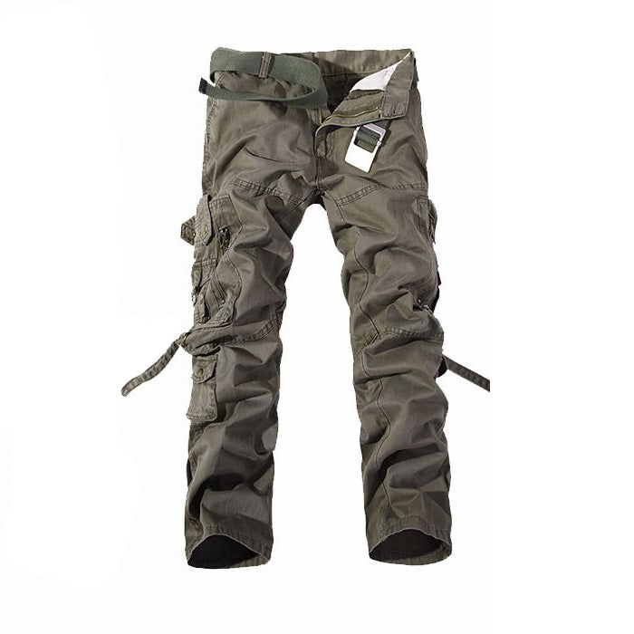 Army green cargo pants for men featuring big pockets and a stylish, tactical design.