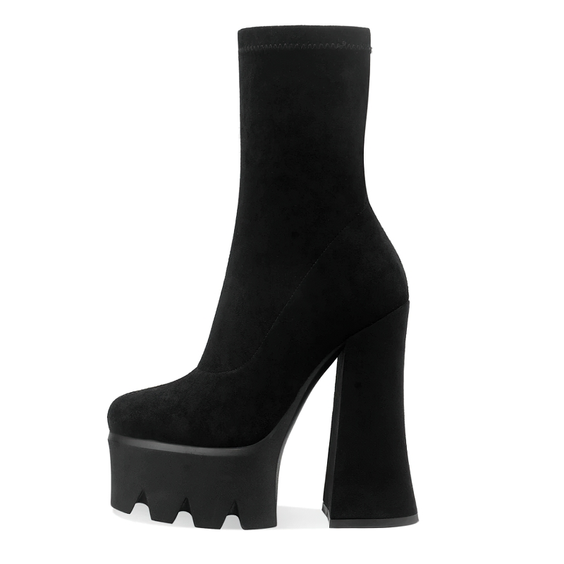 Casual Ankle Boots For Women Zip Cross / Ladies Shoes Of High Heels / Alternative Fashion - HARD'N'HEAVY