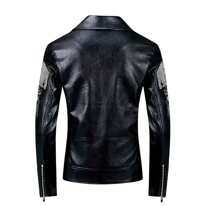 Casual Jacket Men with Skull on Sleeves / Male Motorcycle Jackets Rock Style - HARD'N'HEAVY