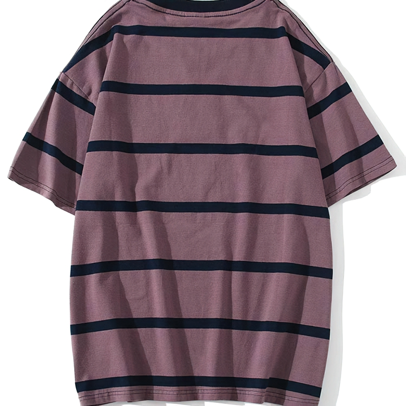 Casual Men's T Shirt / Cool Male Streetwear / Vintage Black Striped Oversized T Shirt - HARD'N'HEAVY