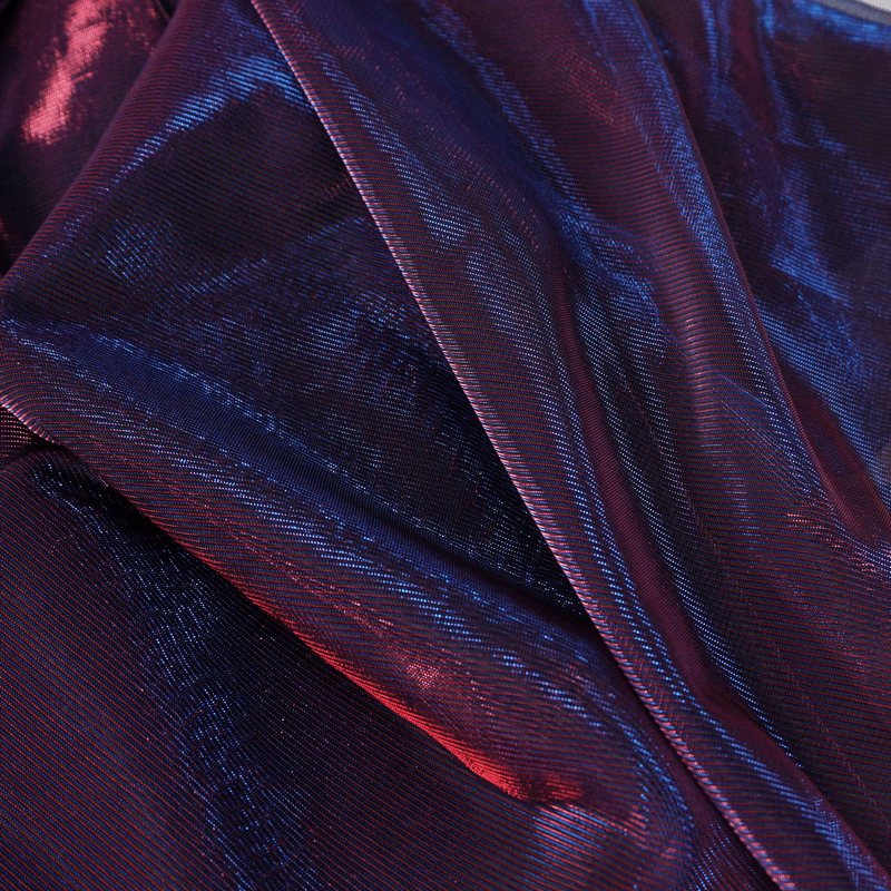 Close-up of casual purple fabric showcasing the texture of women's transparent leggings.