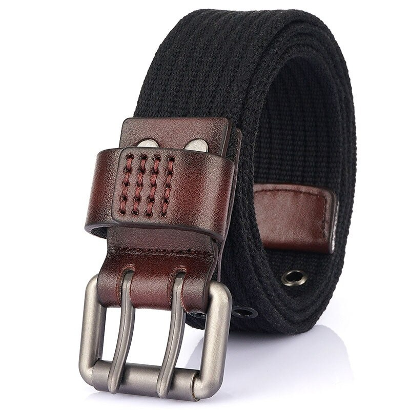 Casual Thickened Canvas Belt / Men's Double Pin Buckle Belt / Fashion Accessories - HARD'N'HEAVY