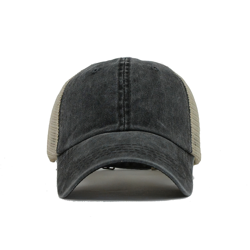 Casual unisex baseball cap in gray with beige mesh sides, stylish accessory for everyday outfits.