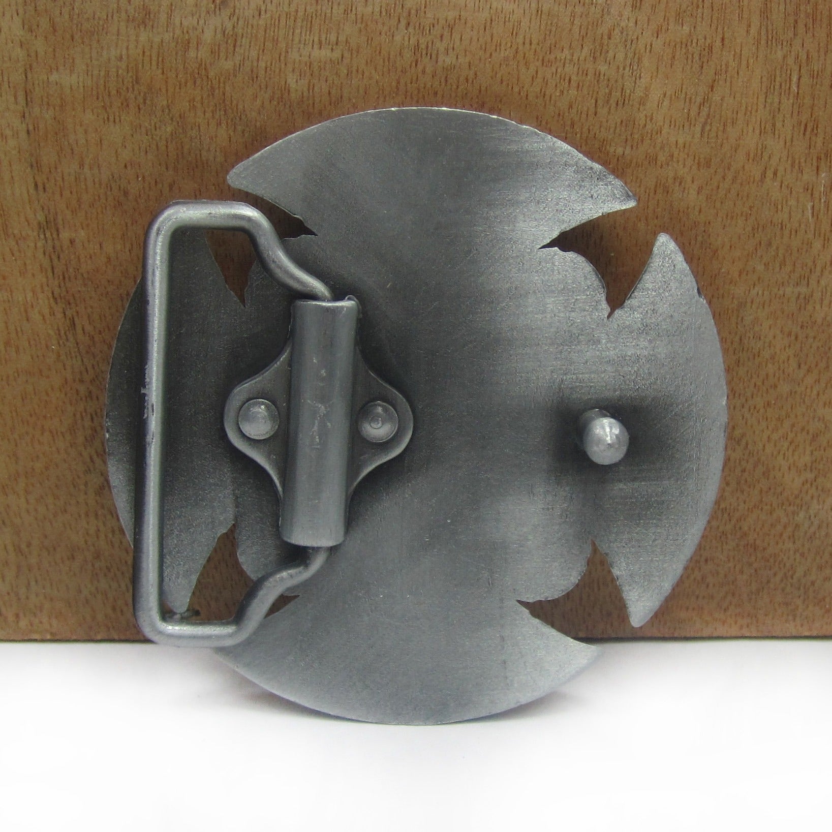 Antique silver Celtic cross belt buckle, stylish and unique accessory for cosplay and everyday wear.