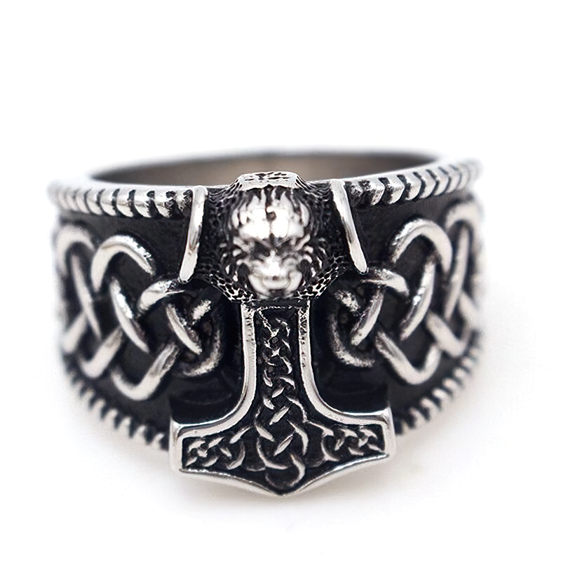 Celtic Thor's Hammer Nordic Ring / Stainless Steel Unisex Amulet Jewellery - HARD'N'HEAVY