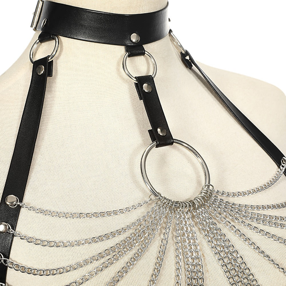 Chain bra top body harness / Chest chain belt / Witch Gothic jewelry accessories - HARD'N'HEAVY