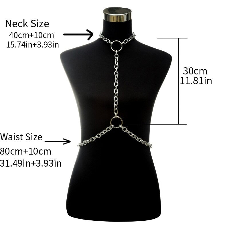 Chain Jewelry Body Harness / Gothic Body Chain Necklace for Women / Sexy Fashion Accessories - HARD'N'HEAVY