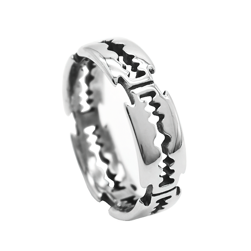 Charm Stainless Steel Bladed Ring / Fashion Punk Rock Silver Color Ring for Men And Women