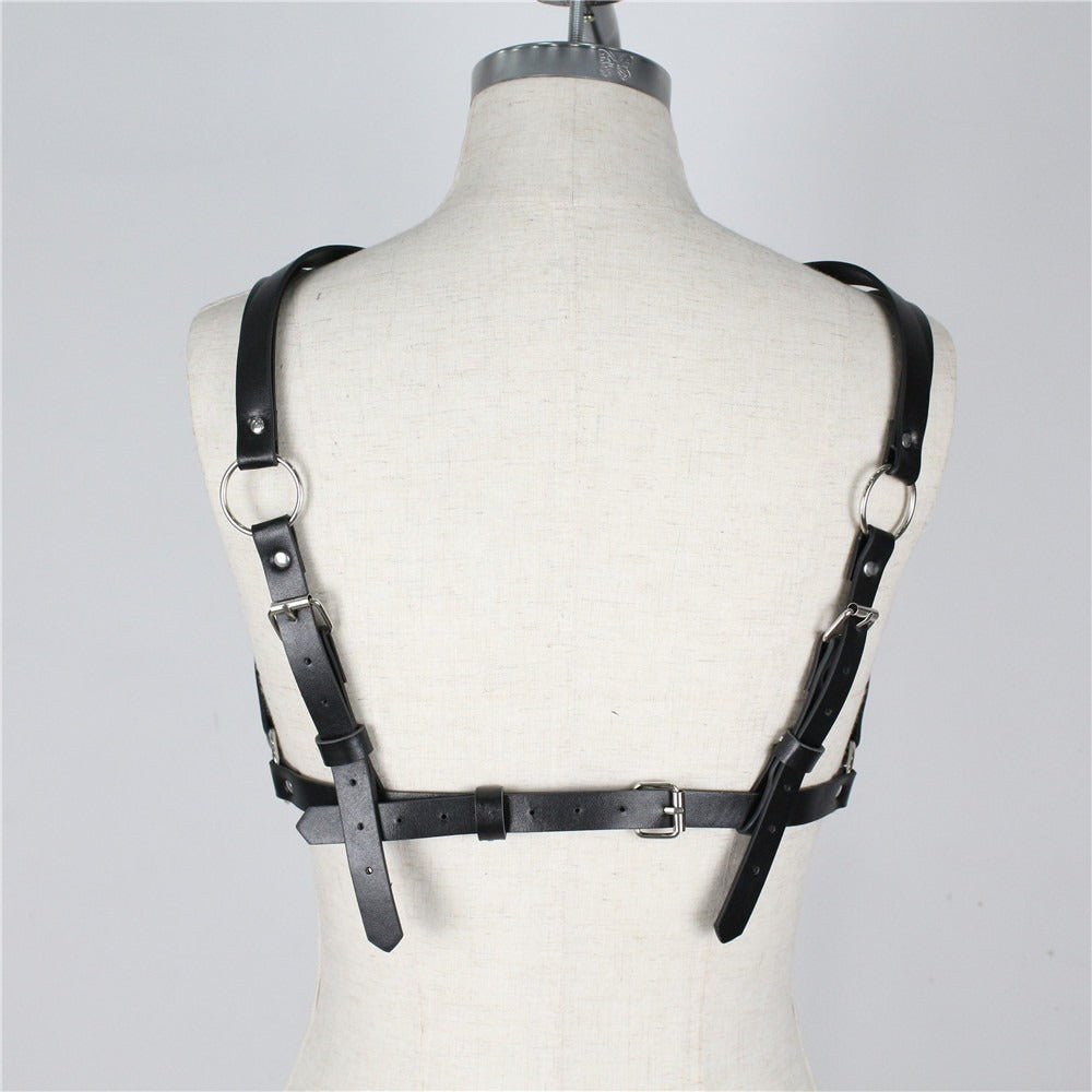Chest Body Bondage Harness / Black Slim Suspenders Straps / Women Intimate Accessory - HARD'N'HEAVY