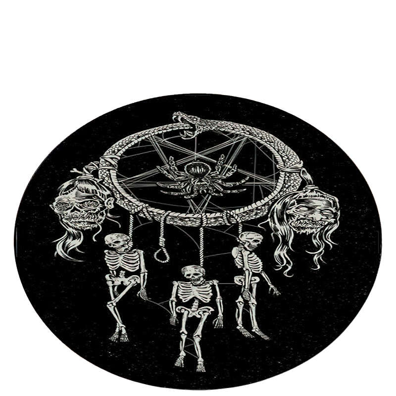 Circle Carpet With Gothic Print For Home / Stylish Rug Of Polyester / Alternative Fashion - HARD'N'HEAVY