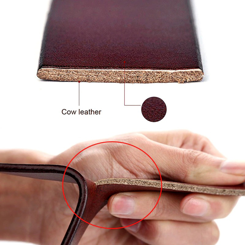 Close-up of a classic cow leather belt showcasing its premium quality and durability with visible texture details.