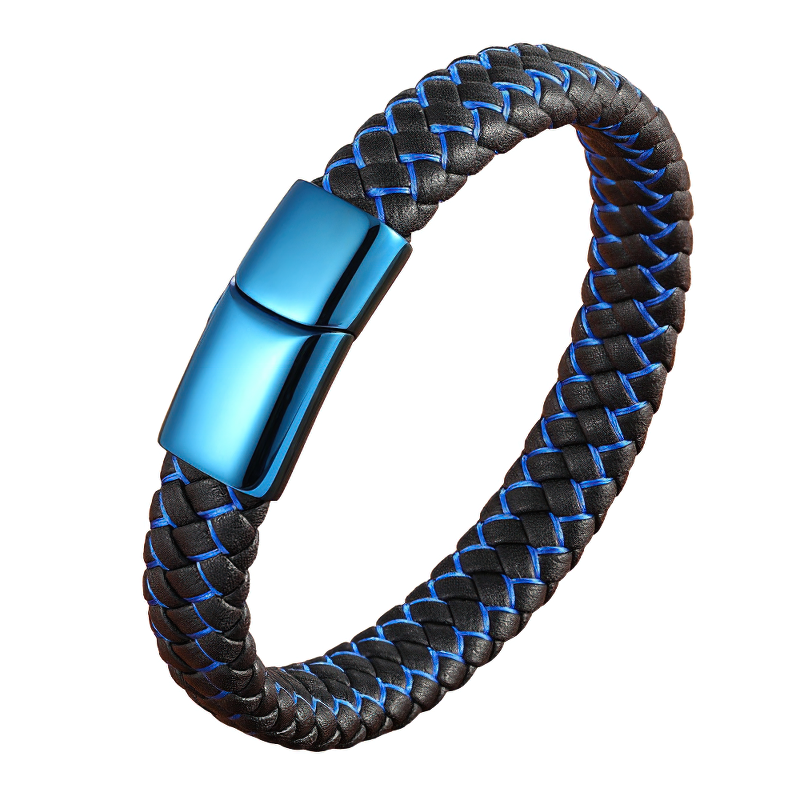 Classic Luxury Bracelets with Blue Color / Stainless Steel Simple Buckle - HARD'N'HEAVY