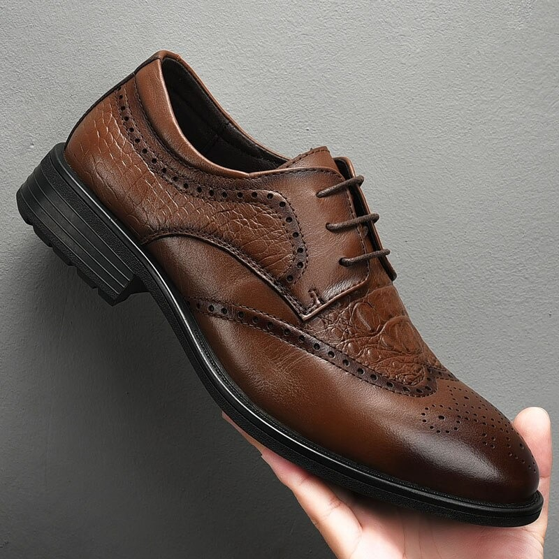 Classic Men's Oxfords Genuine Leather Shoes / Luxury Male Footwear / Casual Aesthetic Shoes - HARD'N'HEAVY