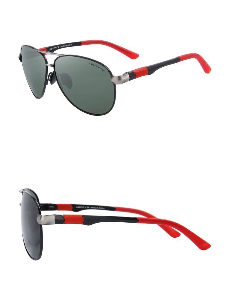 Classic HD polarized sunglasses with alloy frame, smooth rims, and rock style perfect for driving and aviation.