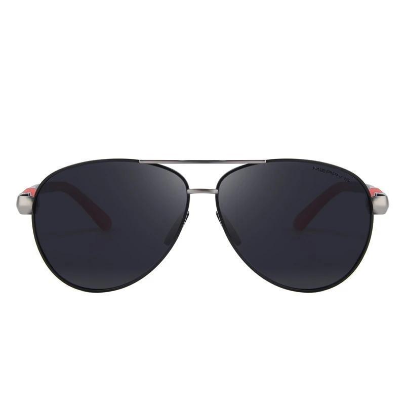 Classic pilot HD polarized sunglasses with aluminum frame, perfect for driving and rock style fashion.