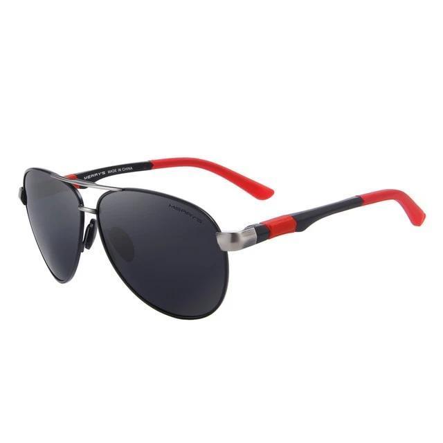 Classic Pilot HD Polarized Sunglasses with alloy frame, perfect for driving and a stylish rock look.