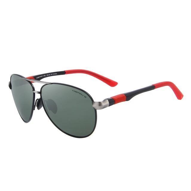 Classic pilot HD polarized sunglasses with alloy frame, perfect for driving and rock style outfits.