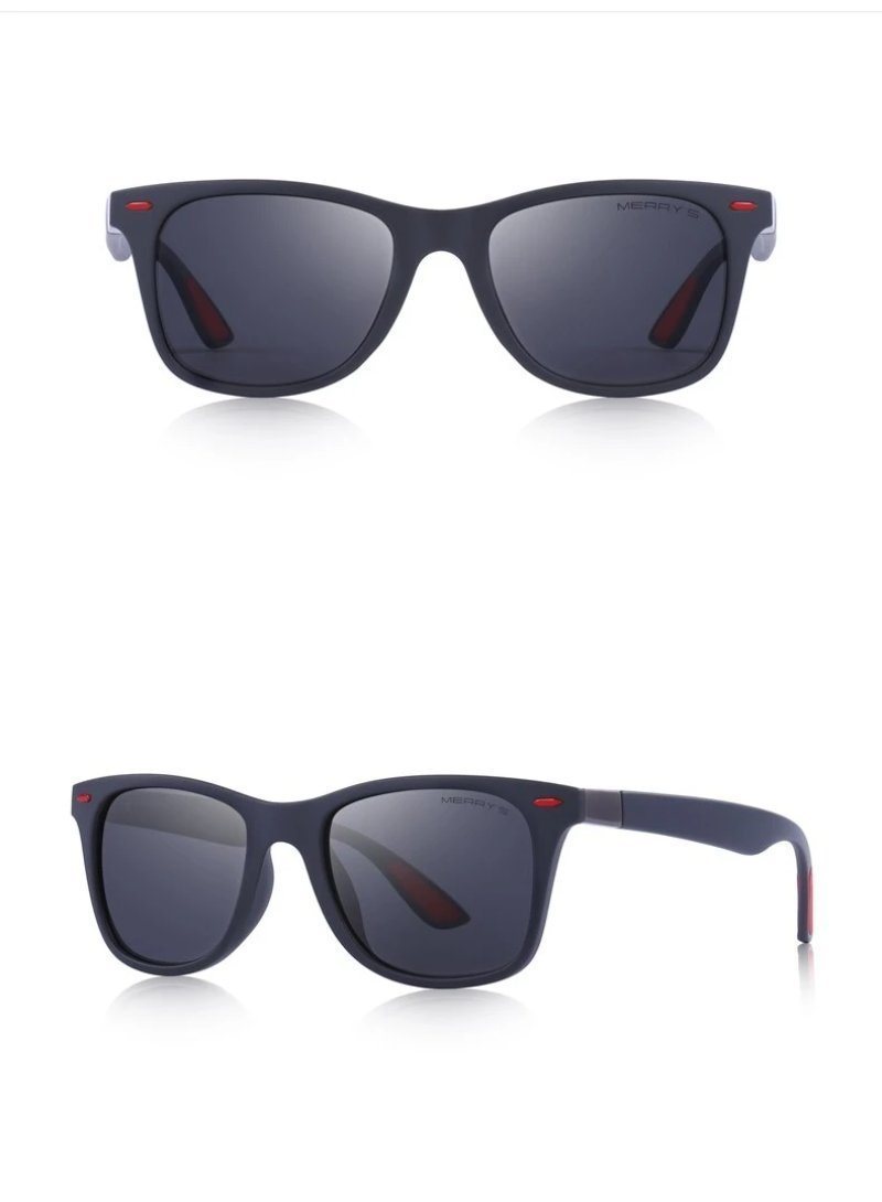 Stylish square frame polarized sunglasses with 100% UV protection, showcasing a lightweight design perfect for a rock look.