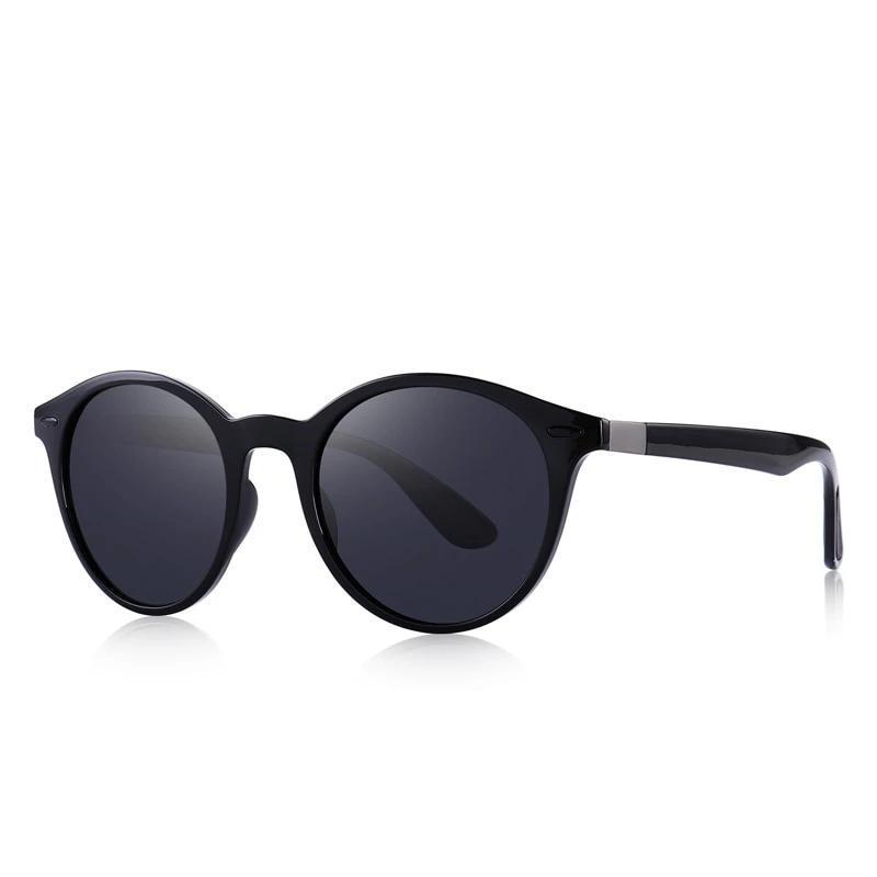 Classic retro polarized sunglasses with oval frame, UV400 protection, and TR90 lightweight legs.