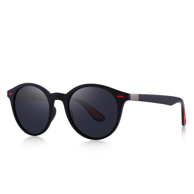 Classic retro oval-frame polarized sunglasses with UV400 protection and stylish TR90 legs.