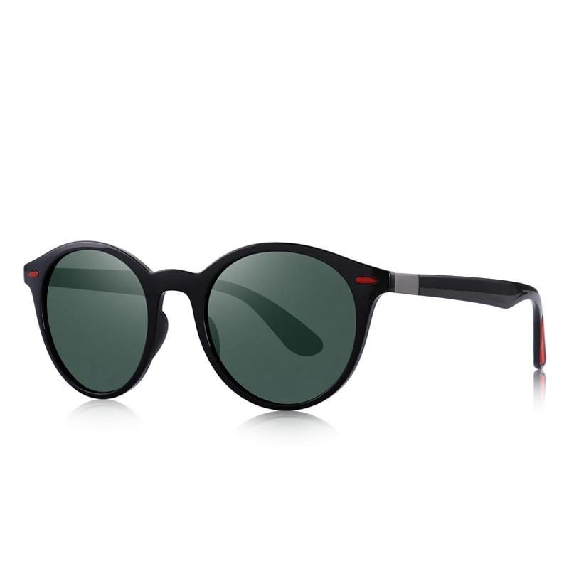Classic retro polarized sunglasses with UV400 protection and TR90 legs in stylish oval design.