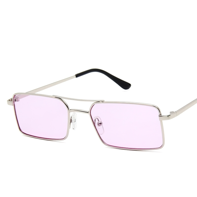 Classic retro sunglasses for women with pink lenses and silver frame, stylish unisex vintage eyewear accessory.