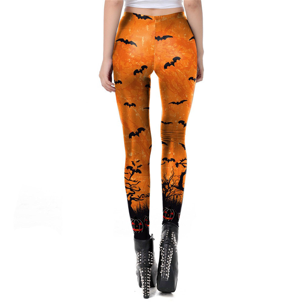 Classic Women Leggings for Halloween / Sexy Workout Pants / Autumn Halloween Clothes for Women #7 - HARD'N'HEAVY