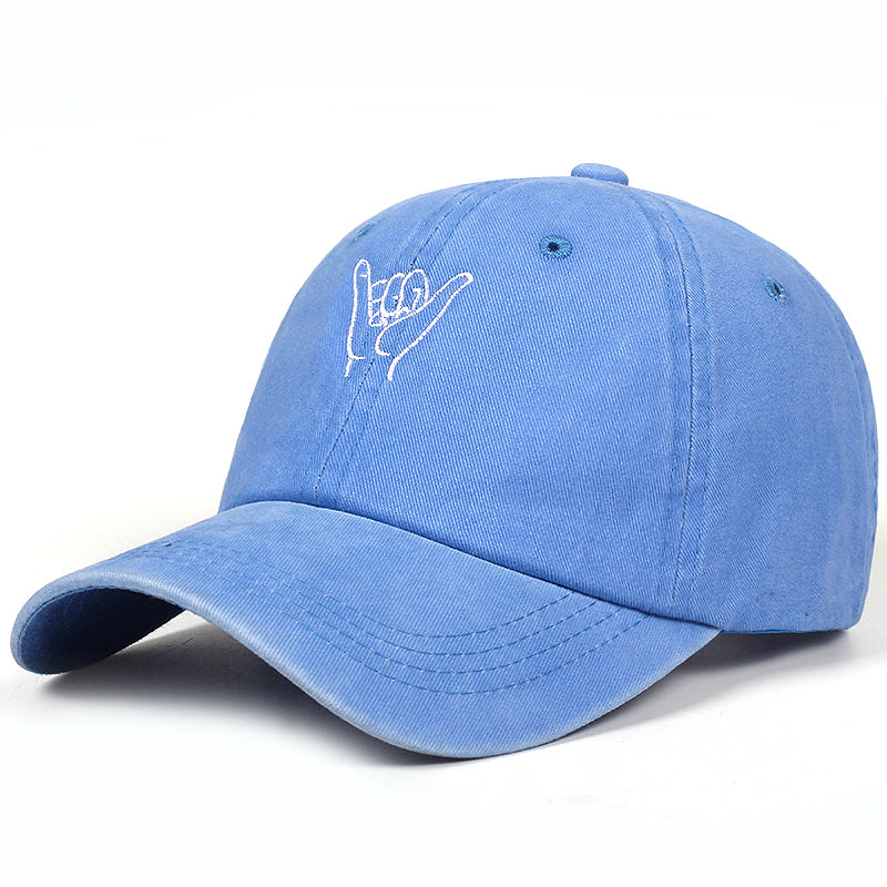 CLEARANCE of Cap with Finger embroidery / Washed Baseball Caps / Rock Style Cotton hat - HARD'N'HEAVY