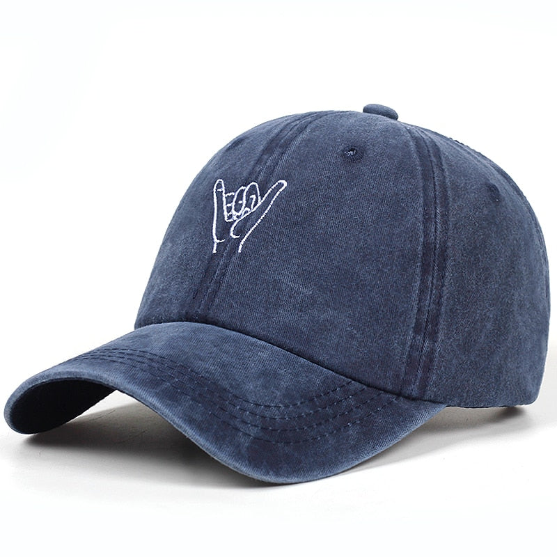 CLEARANCE of Cap with Finger embroidery / Washed Baseball Caps / Rock Style Cotton hat - HARD'N'HEAVY