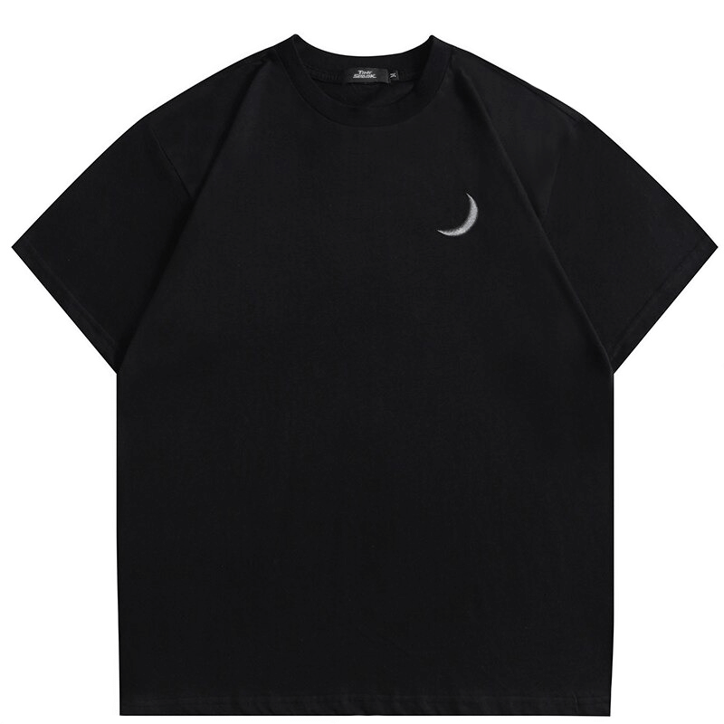 Comfortable Reflective Moon Graphic T-Shirt / Cotton Short Sleeves Casual T-shirt