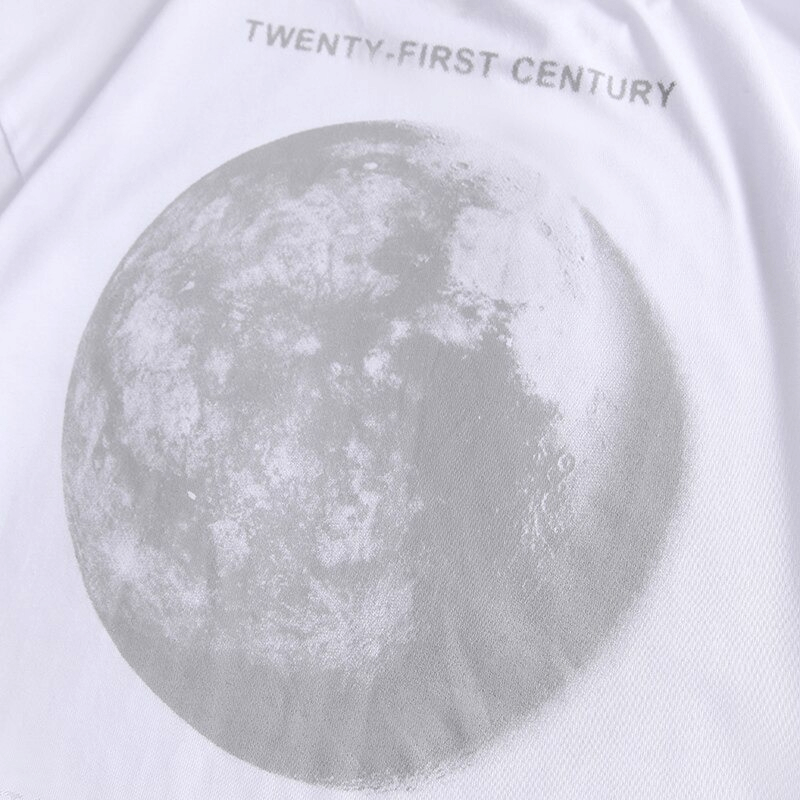 Comfortable Reflective Moon Graphic T-Shirt / Cotton Short Sleeves Casual T-shirt