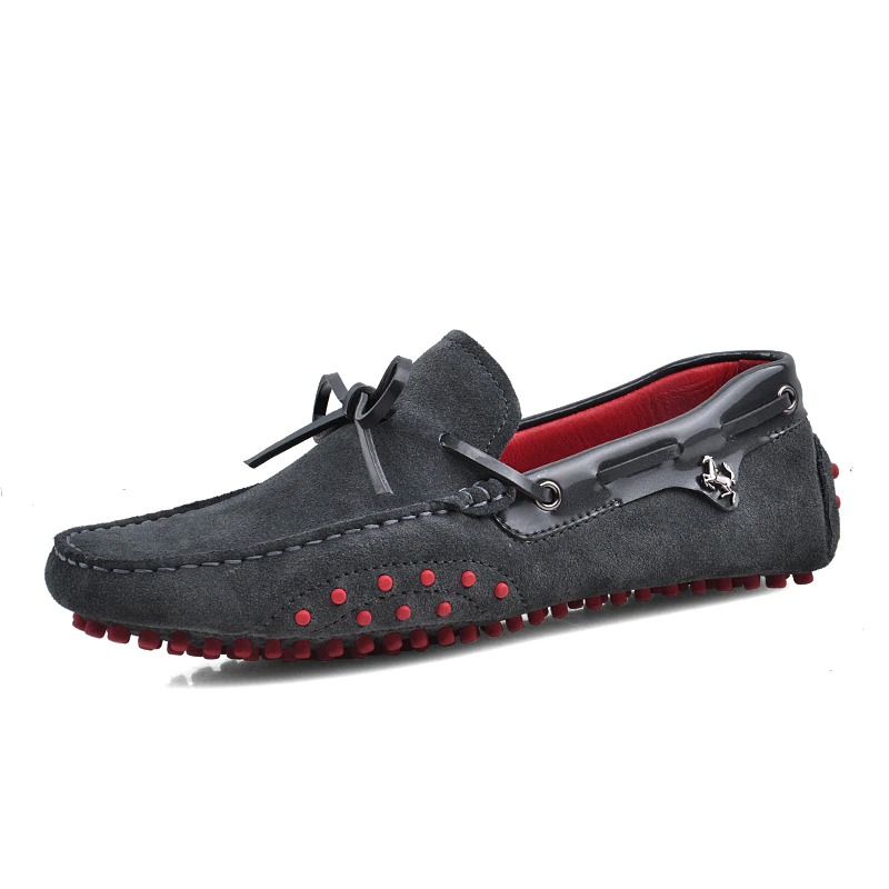 Comfy Men's Genuine Leather Loafers with Lace Up / Casual Male Slip On Flat Footwear - HARD'N'HEAVY