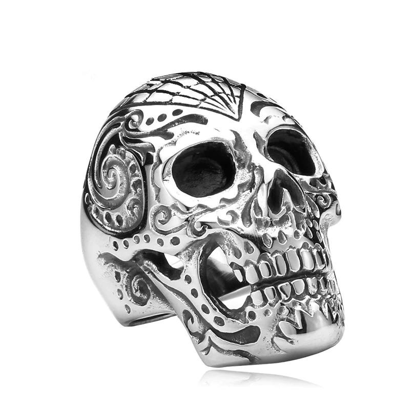 Cool 316L Stainless Steel Skull Ring Vintage Punk Biker Jewelry / Gothic rings - HARD'N'HEAVY