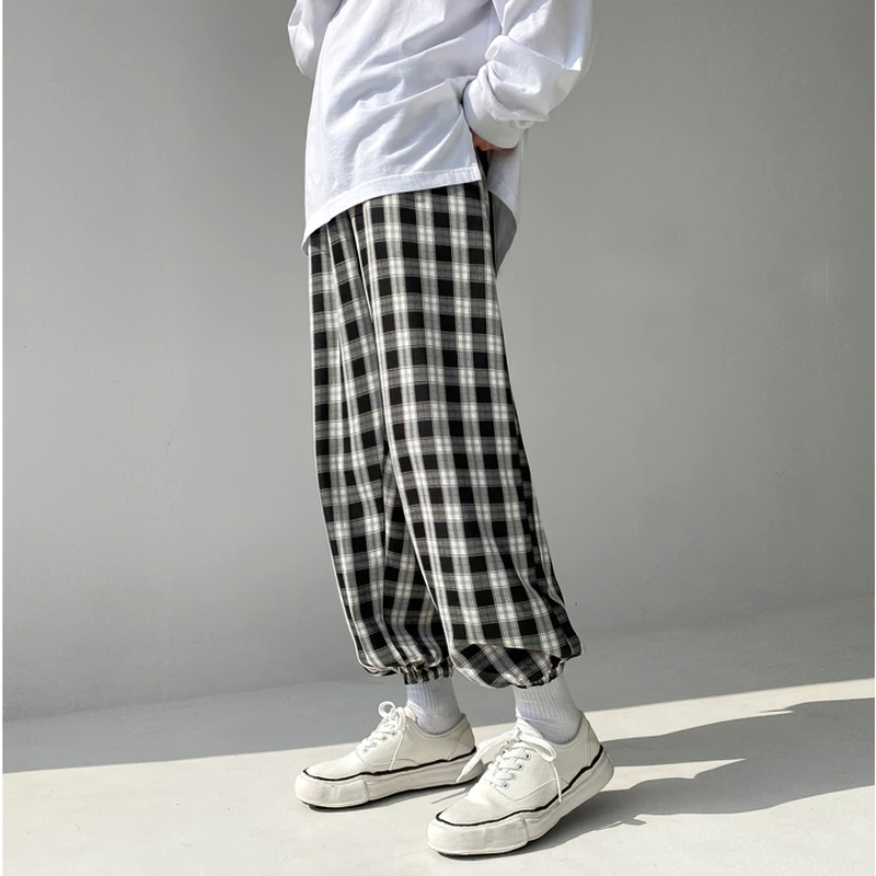 Cool Loose Plaid Pant for Men / Alternative Fashion Casual Joggers for You - HARD'N'HEAVY