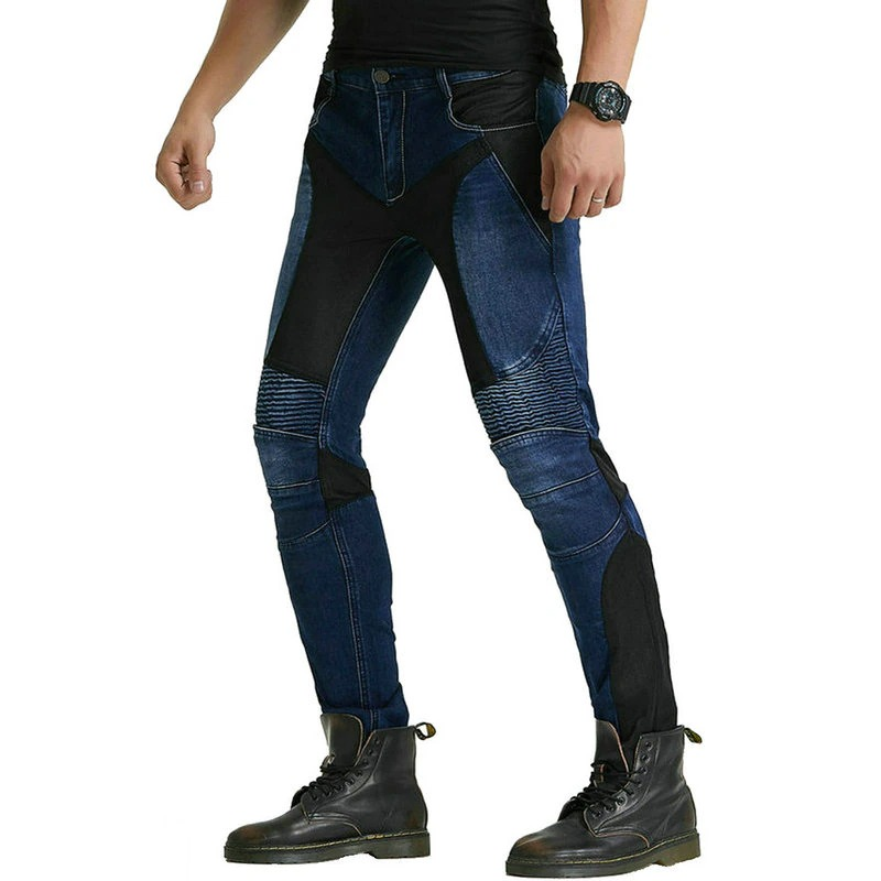 Cool men's motorcycle pants with a trendy biker design, perfect for style and protection while riding.
