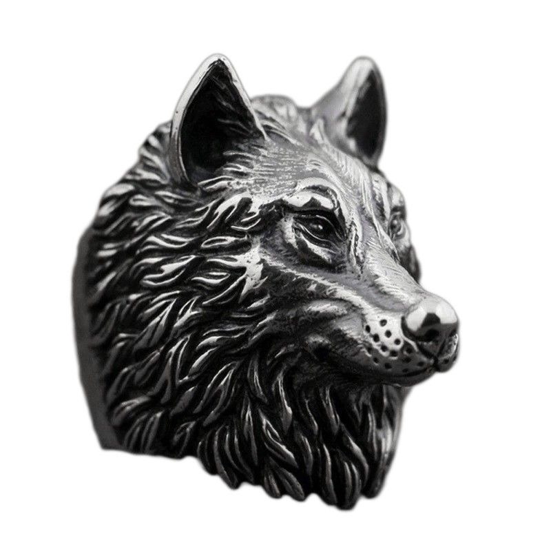 Cool Men's Ring / Wolf Head Gothic Ring / Vintage Style Jewelry - HARD'N'HEAVY