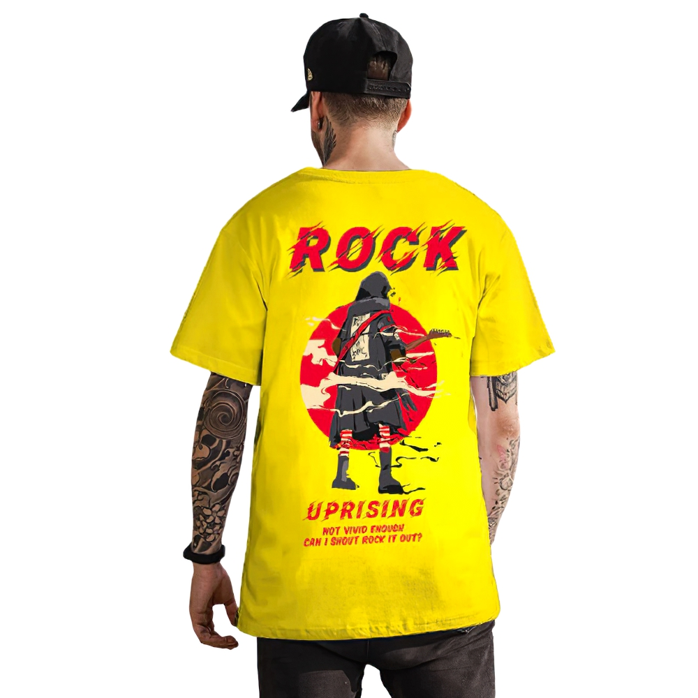 Cool Men's T-Shirt Oversize with Graffiti / Casual Streetwear in Rock Style - HARD'N'HEAVY